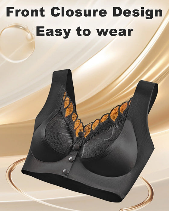 Biustonosz Z Przodu Zapięcie Satyna Koronka