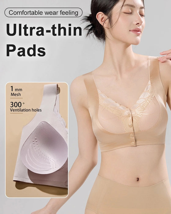 Biustonosz Z Przodu Zapięcie Satyna Koronka