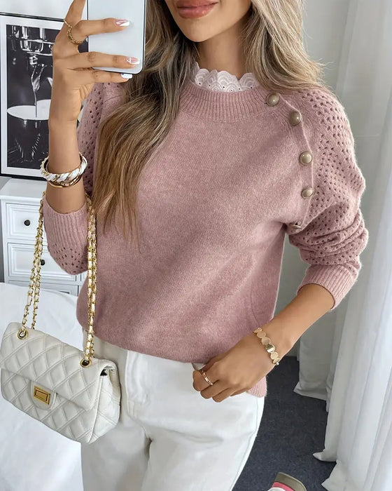 Sweter Elegancka Falbanka Pusty Wyrób