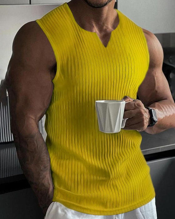 Męski Top Na Ramiączkach Jednokolorowy Sport Casual