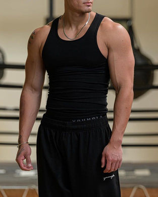 Męska jednokolorowa koszulka bez rękawów