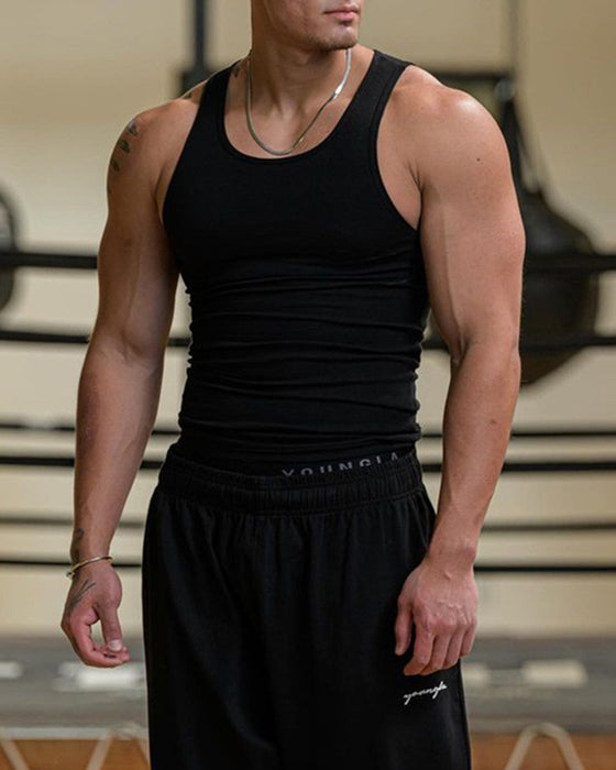 Męska jednokolorowa koszulka bez rękawów