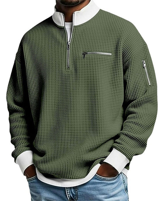 Sweatshirt Stójka Kontrastowy Zamek