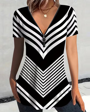 Koszulka Zamek Dekolt W W Paski