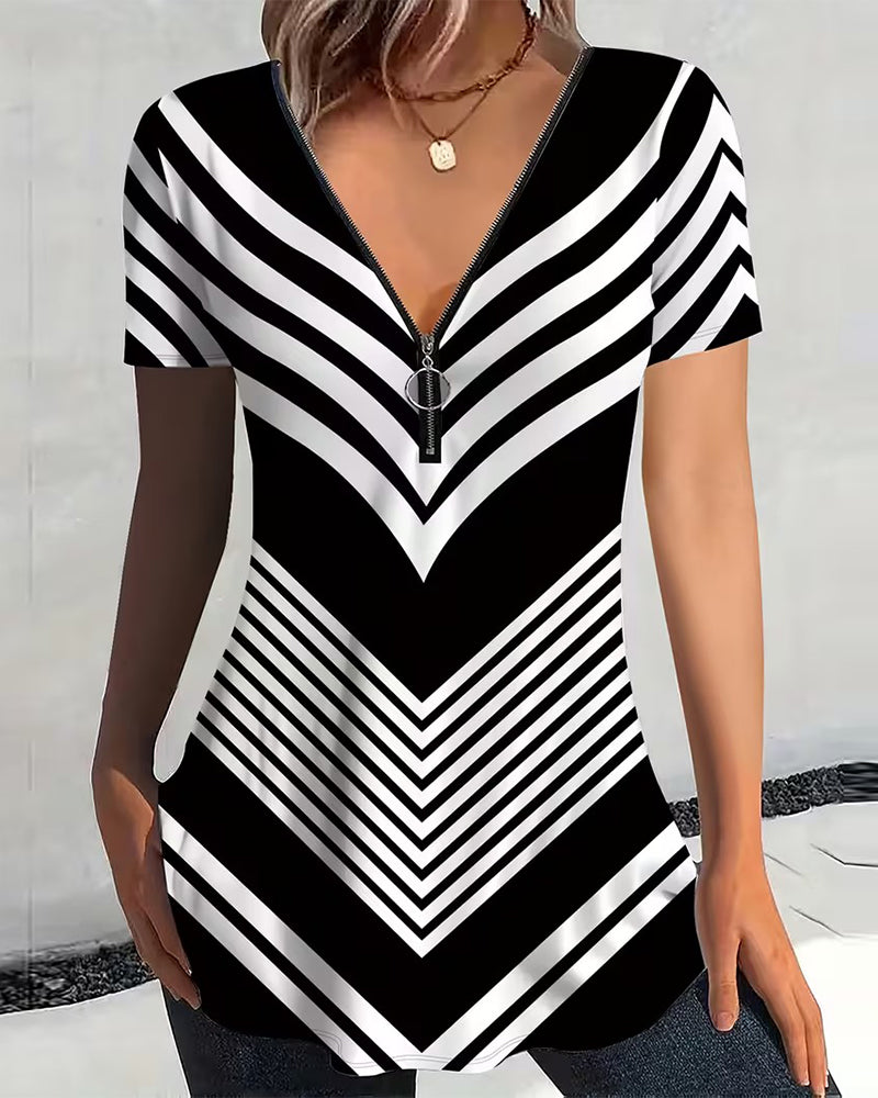 Koszulka Zamek Dekolt W W Paski