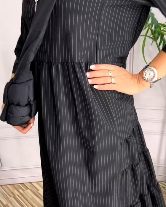 Prosta sukienka z okrągłym dekoltem i dziurami