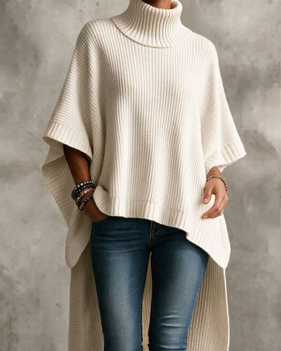 Sweter Turtleneck Peleryna Nieregularny