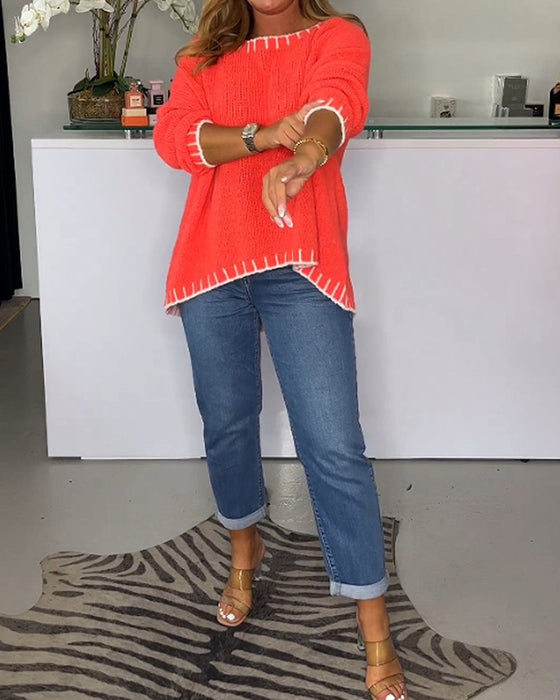 Sweterek z okrągłym dekoltem