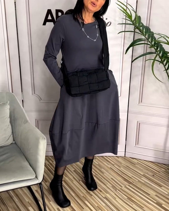 Sukienka w stylu codziennym z okrągłym dekoltem