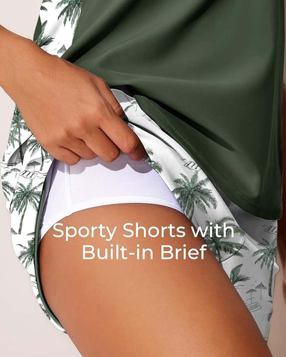 Tankini Blok Koloru Boyleg Drukowany