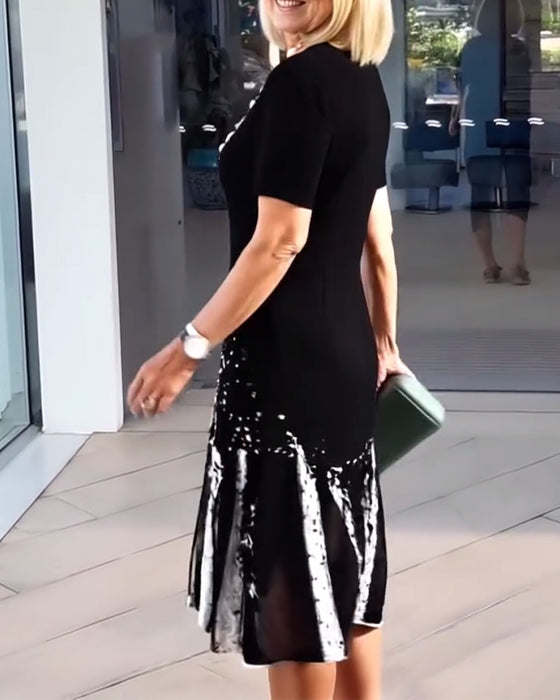 Suknia Temperamentowa Dojazdowa Print