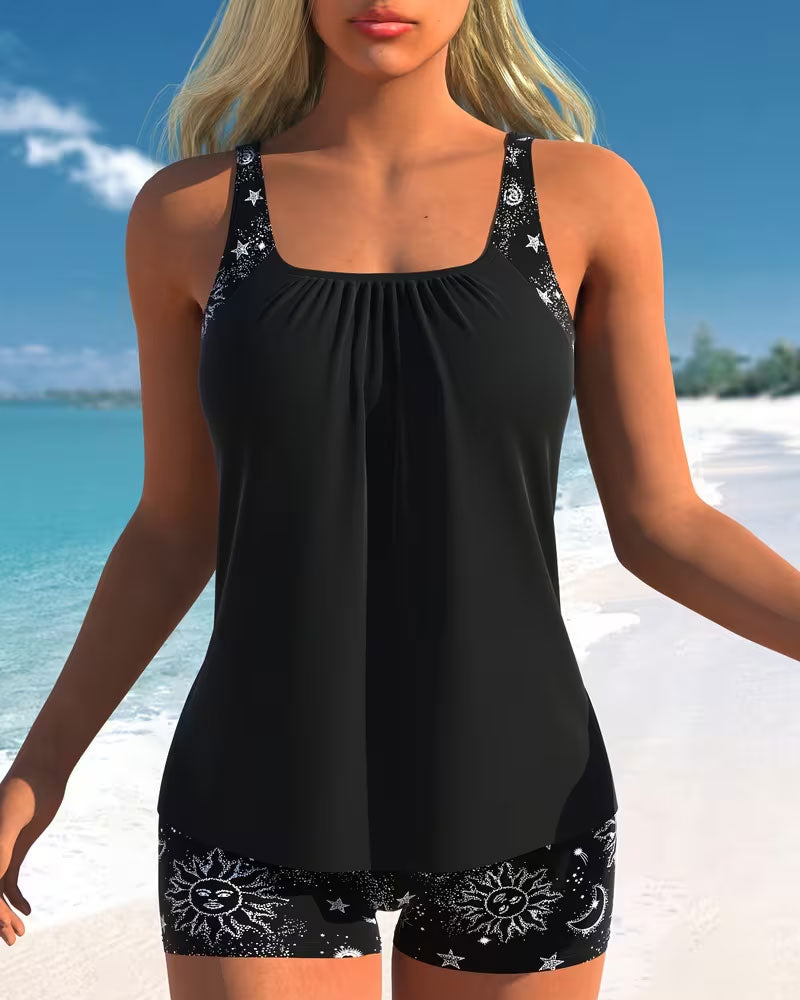 Tankini Słońce Print Bokserki