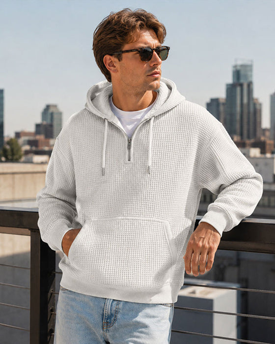 Bluza Męski Gładki Zamek Błyskawiczny Sweter