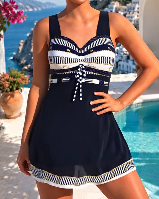 Swimdress Tankini Krawat Pasek Spódnica