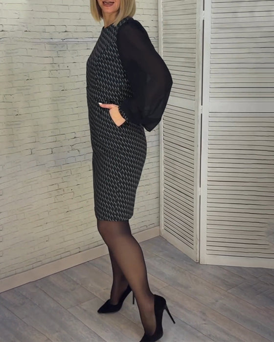 Sukienka o eleganckim kroju z raglanowymi rękawami