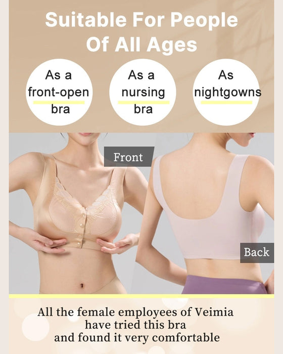 Biustonosz Z Przodu Zapięcie Satyna Koronka