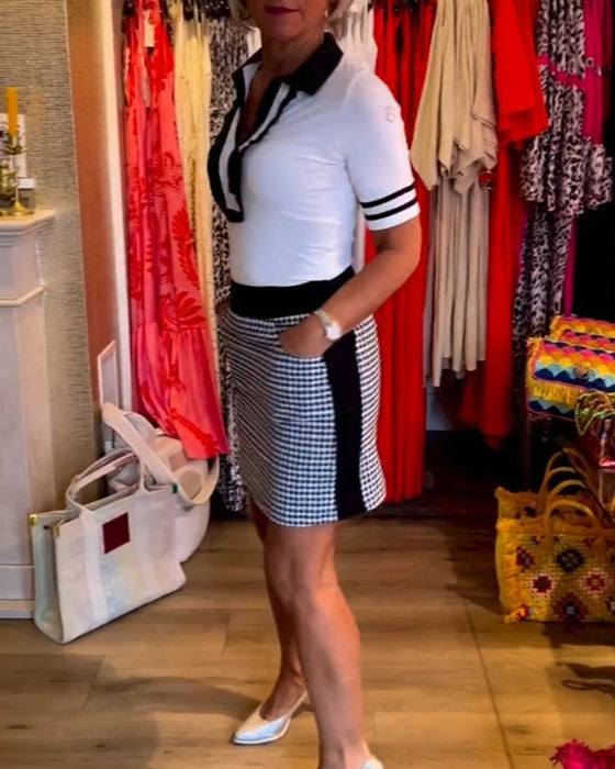 Sukienka z panelami w pepitkę