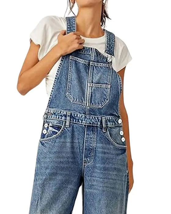 Kombinezon Z Kieszeniami I Szelkami Z Denimu