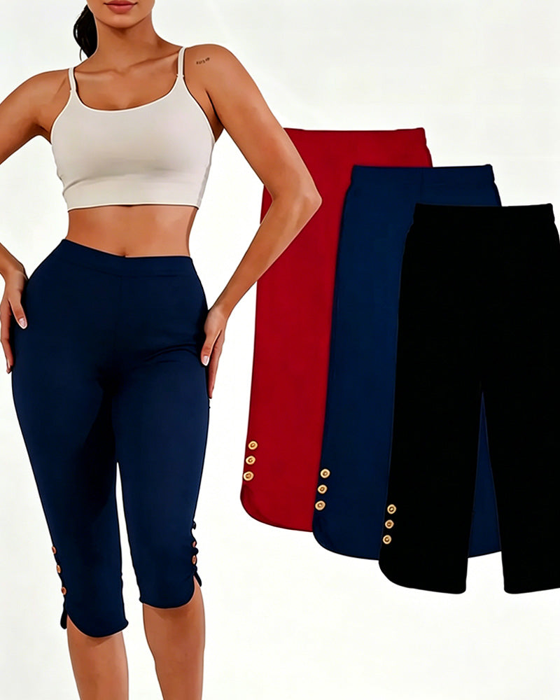 Legginsy Jednokolorowe Slim-Fit Skrócone