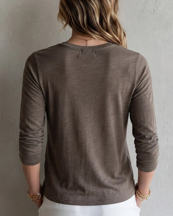 T-Shirt Dół Wiązany Długi Rękaw
