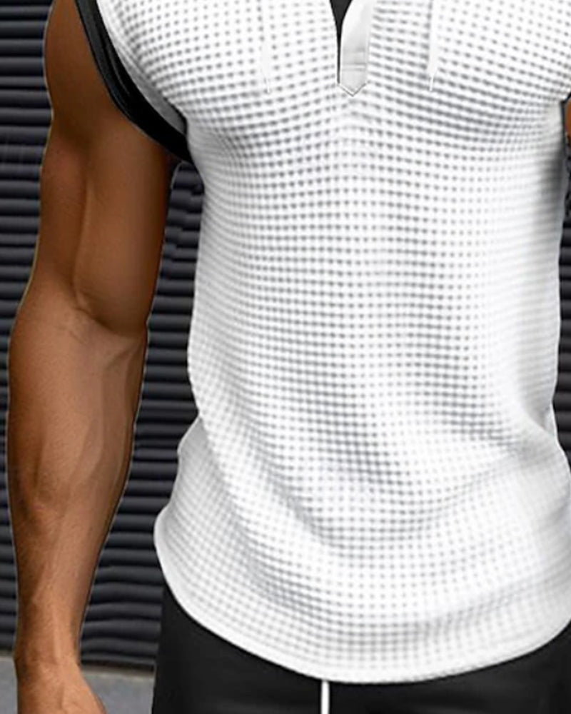 Top Na Ramiączkach Męski Z Kapturem Gofrowana Dzianina