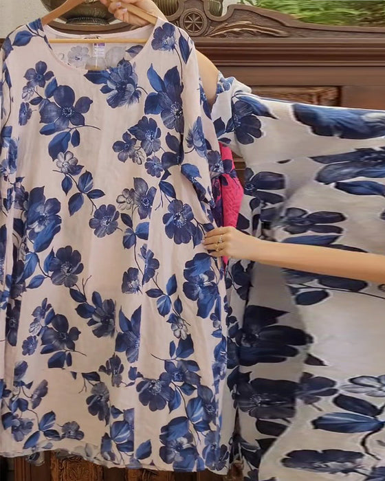 Sukienka z kieszeniami w kwiatowy wzór