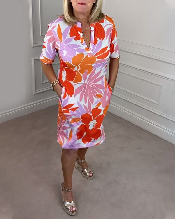 Sukienka z krótkim rękawem i nadrukiem