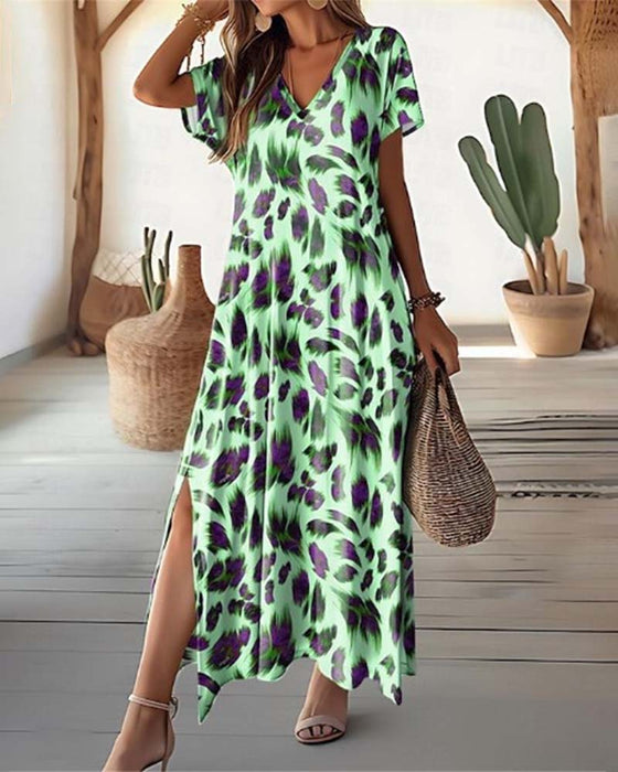 Spódnica z dekoltem V i nadrukiem