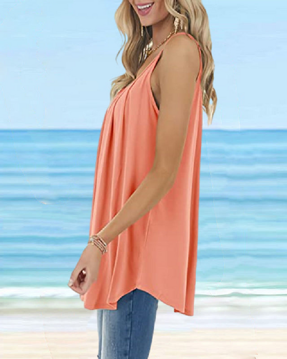 Camisole Damskie Basic Okrągły Dekolt