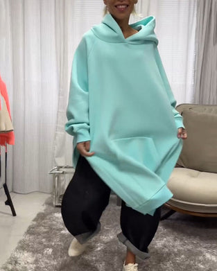 Luźne bluzy z rozcięciem i długim rękawem