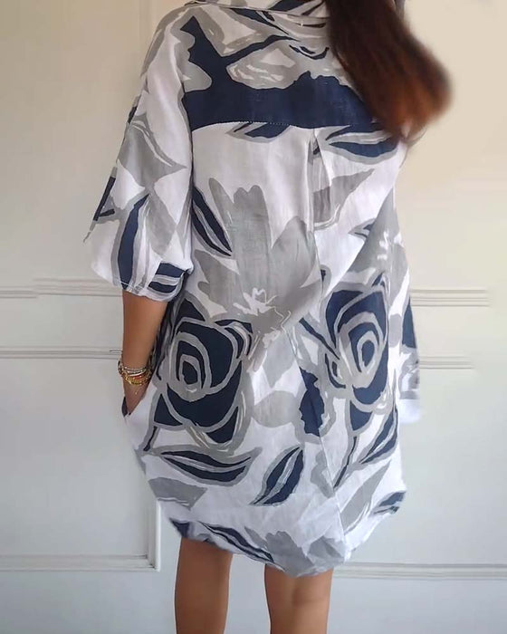 Sukienka z kieszeniami i kwiatowym nadrukiem