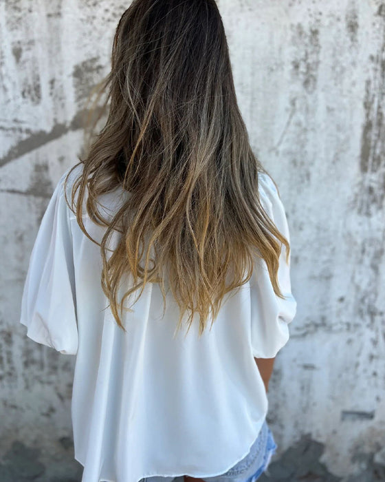 Bluzka Casual Moda Krótki Rękaw Jednolity Kolor