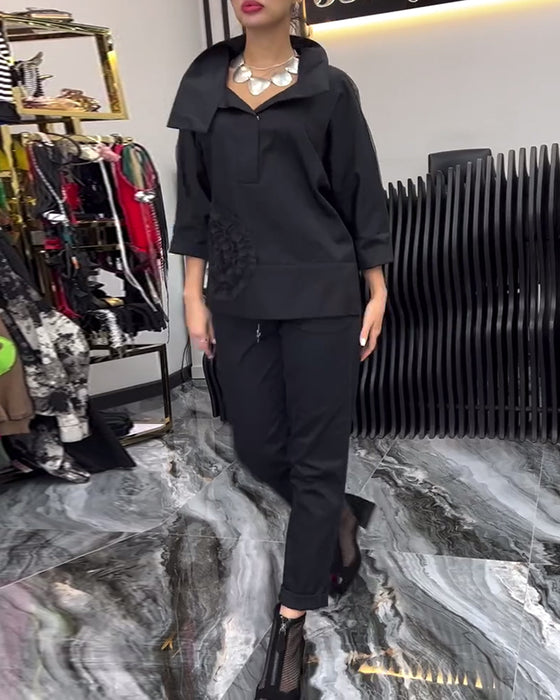 Koronkowa bluzka w patchworkowe kwiaty