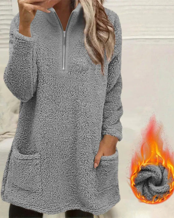 Bluza Jednokolorowa Z Wysokim Kołnierzem