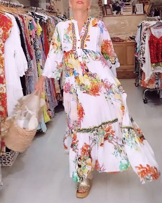 Sukienka boho z guzikami