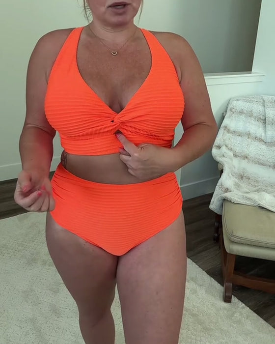 Bikini casualowe, jednokolorowe, trójkątne