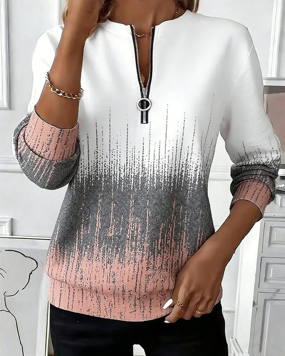 Bluza Pół Zamek Gradient Długi Rękaw