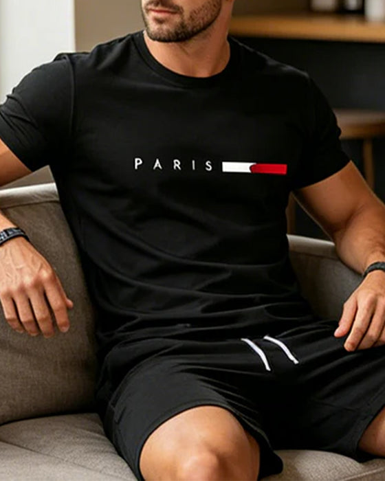 Set Mężczyzn Crew Neck Monogram Casualny