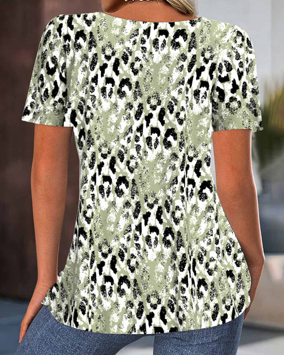 T-shirt Okrągły Dekolt Krótki Rękaw Nadrukowany