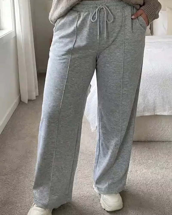 Sweatpants Ściągacz Prosta Noga