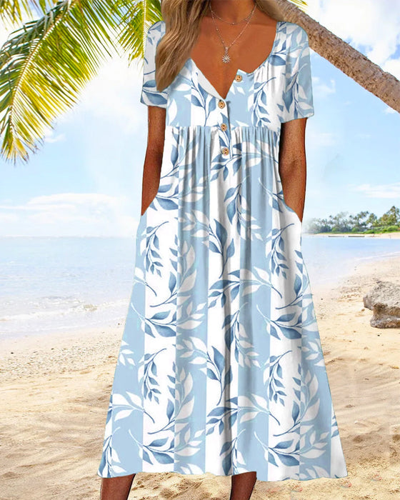 Sukienka o dopasowanym kroju i krótkich rękawach