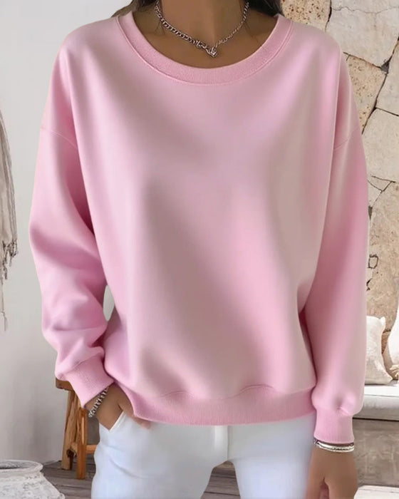 Bluza Casual Jednolity Kolor