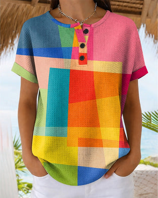 Top W Kratę Guzik Krótki Rękaw