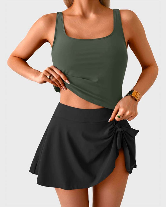 Tankini Wiązanie Z Boku Styl Wakacyjny