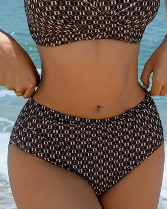 Bikinis U-Szyja Podwójny Spaghetti Ramiączko