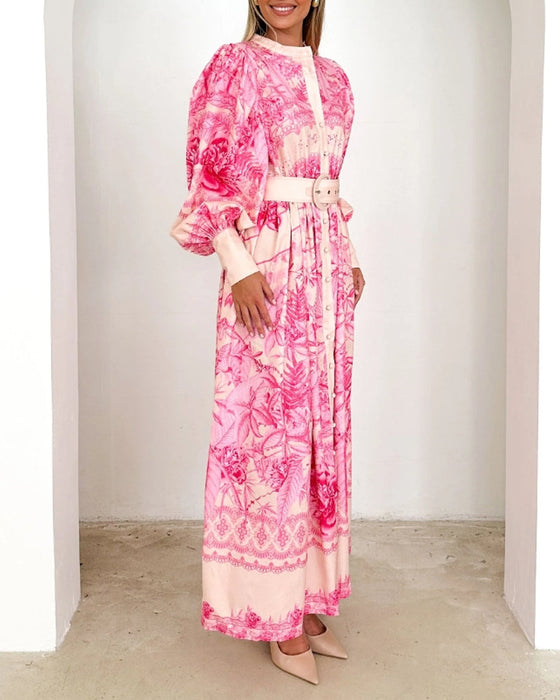 Sukienka z rękawami zapinana na guziki