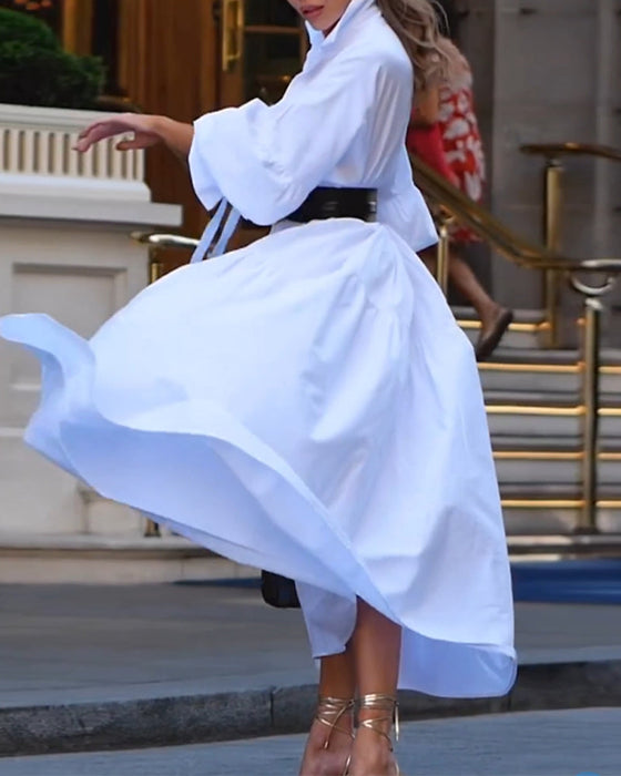 Sukienka w jednolitym kolorze luźna i w pełni swobodna