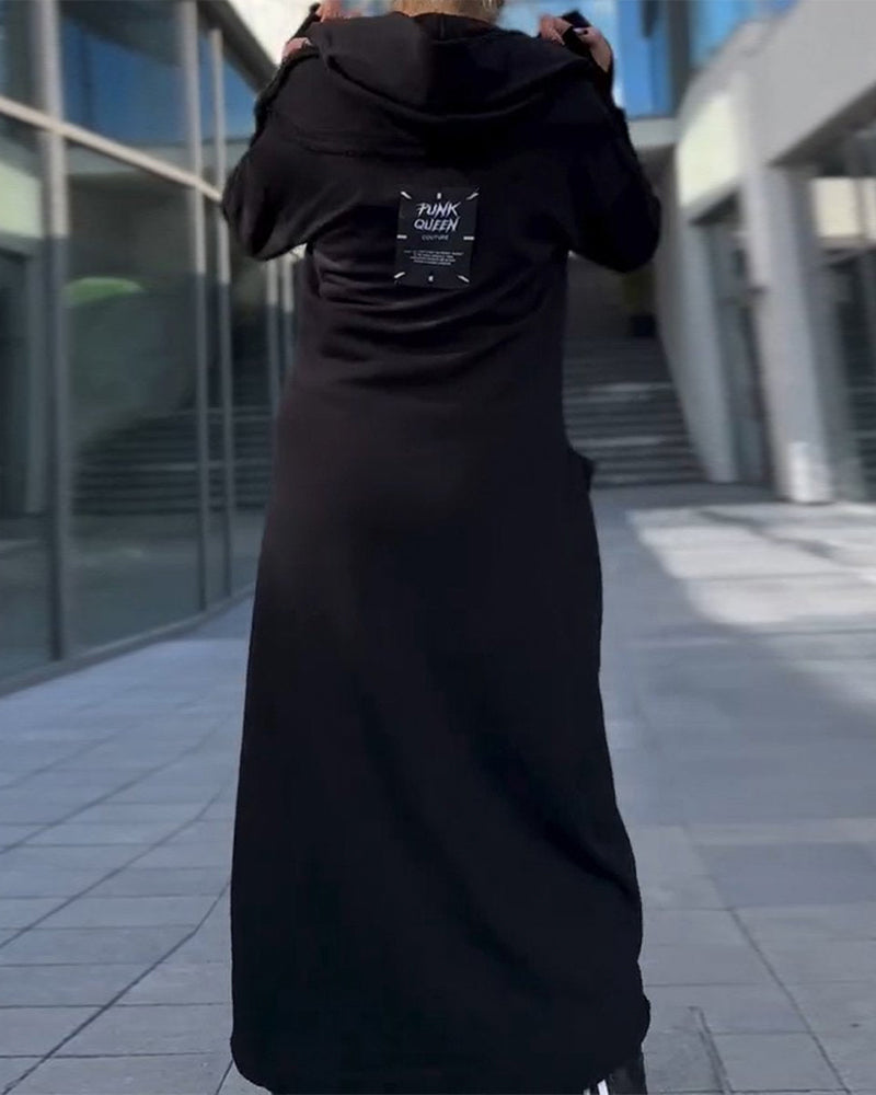 Elegancka luźna sukienka w jednolitym kolorze