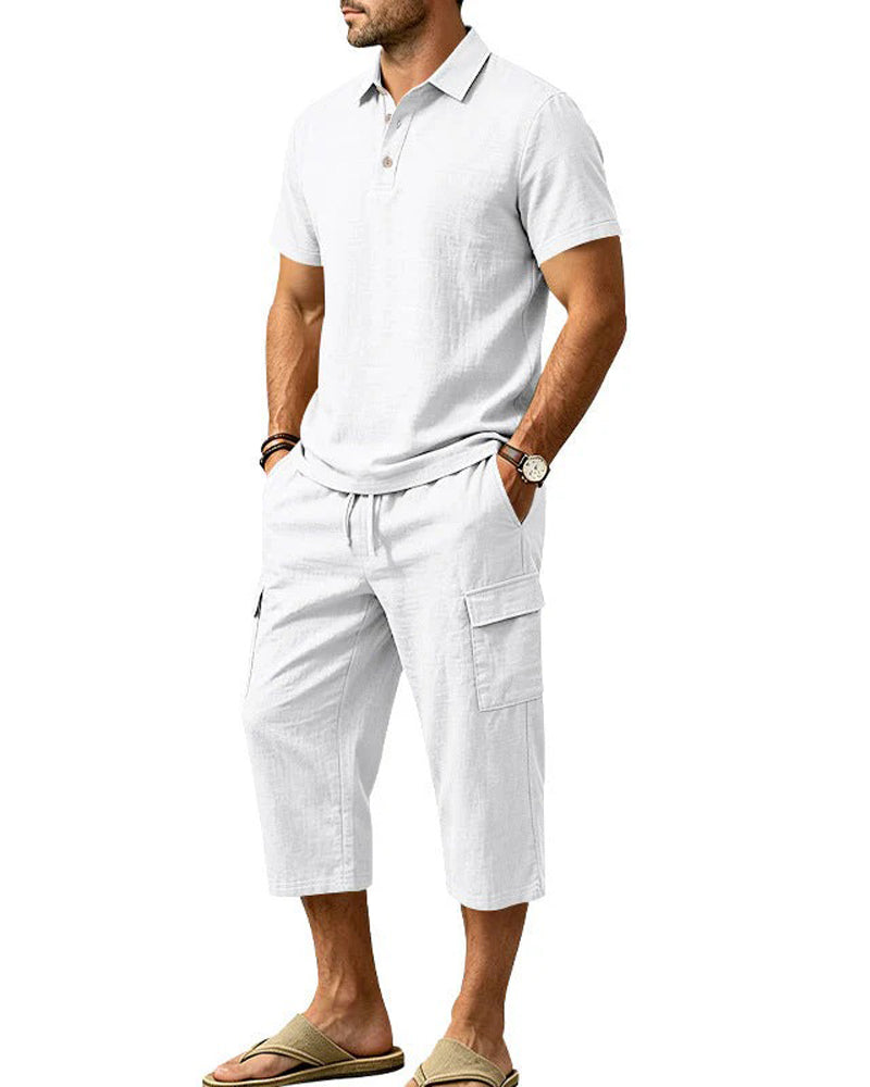 Set Polo Top Capri Spodnie