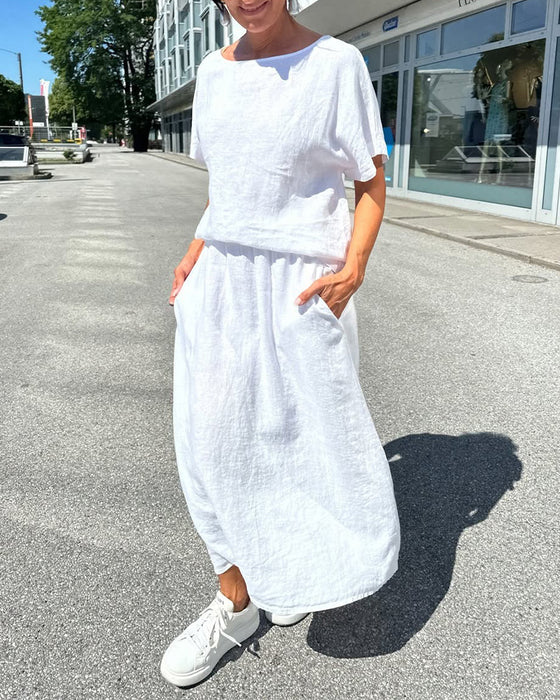 Zestaw Jednokolorowy Bawełna I Len Casual